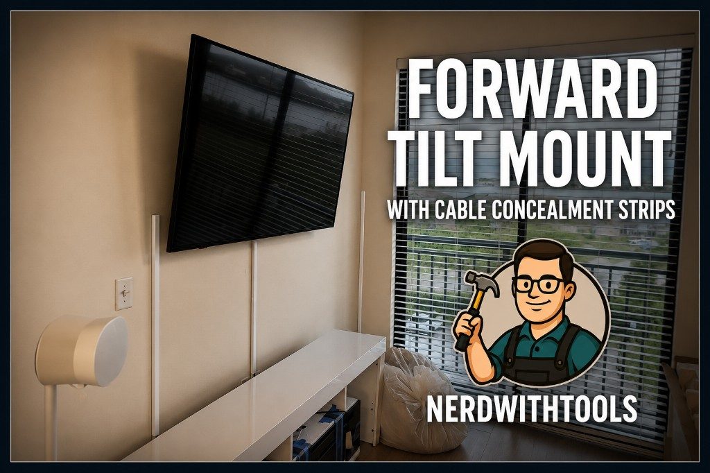 Forward-tilt TV mount with cable concealment strips